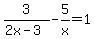 3%2F%282x-3%29+-+5%2Fx+=+1