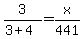 3%2F%283%2B4%29=x%2F441