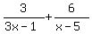 3%2F%283x-1%29+%2B+6%2F%28x-5%29