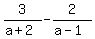 3%2F%28a%2B2%29+-+2%2F%28a-1%29