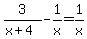 3%2F%28x%2B4%29-1%2Fx=1%2Fx