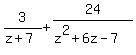 3%2F%28z%2B7%29+%2B+24%2F%28z%5E2%2B6z-7%29