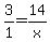 3%2F1+=+14%2Fx