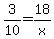 3%2F10+=+18%2Fx