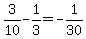 3%2F10+-+1%2F3=-1%2F30