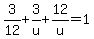 3%2F12%2B3%2Fu%2B12%2Fu=1