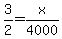3%2F2=x%2F4000