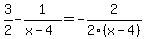 3%2F2-1%2F%28x-4%29=-2%2F2%28x-4%29