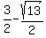 3%2F2-sqrt%2813%29%2F2