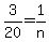 3%2F20=1%2Fn