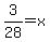 3%2F28=x+