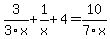 3%2F3x%2B1%2Fx%2B4=10%2F7x