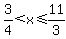 3%2F4%3Cx%3C=11%2F3