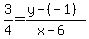 3%2F4=%28y-%28-1%29%29%2F%28x-6%29