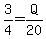 3%2F4=Q%2F20