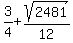 3%2F4+%2B+sqrt%282481%29%2F12