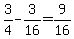 3%2F4-3%2F16=9%2F16