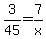 3%2F45+=+7%2Fx