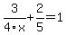 3%2F4x%2B2%2F5=1