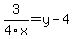 3%2F4x=y-4