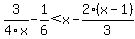 3%2F4x-1%2F6%3Cx-2%28x-1%29%2F3
