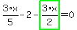 3%2F5%2Ax-2-highlight_green%28+3%2F2%2Ax+%29=0