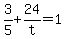 3%2F5%2B+24%2Ft+=+1