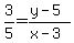 3%2F5=%28y-5%29%2F%28x-3%29