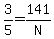 3%2F5=141%2FN