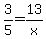 3%2F5+=+13%2Fx