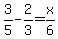 3%2F5+-+2%2F3=+x%2F6