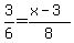 3%2F6=%28x-3%29%2F8