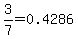 3%2F7=0.4286
