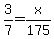 3%2F7=x%2F175
