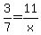 3%2F7+=+11%2Fx