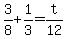 3%2F8%2B1%2F3=t%2F12