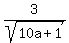 3%2Fsqrt%2810a%2B1%29