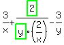 3%2Fx%2Bhighlight_green%28+2+%29%2Fhighlight_green%28+y+%29%2F%282%2Fx%29-3%2Fy