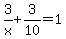 3%2Fx+%2B+3%2F10+=+1
