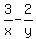 3%2Fx+-+2%2Fy
