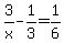 3%2Fx-1%2F3=1%2F6