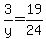 3%2Fy+=+19%2F24