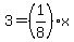 3=%281%2F8%29x