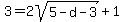 3=+2sqrt%285-d-3%29%2B1%E2%80%89%2B%E2%80%89c