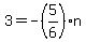 3=-%285%2F6%29n+