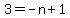 3=-n%2B1
