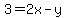 3=2x-y