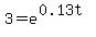 3=e%5E%280.13t%29