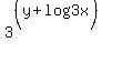 3%5E%28%28y%2Blog%283x%29%29%29