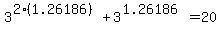 3%5E%282%281.26186%29%29%2B3%5E%281.26186%29=20